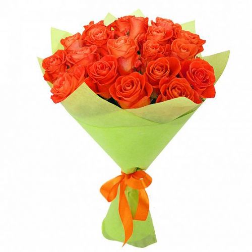 Купить 21-ну оранжевую розу с доставкой по Стрельне